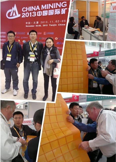 东莞维盈选矿设备热塑性聚氨酯弹性体微缝筛网在天津梅江国际矿业大会上参展