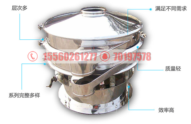 ​刚玉微粉精细筛分用多层分级筛   旋振筛分级精