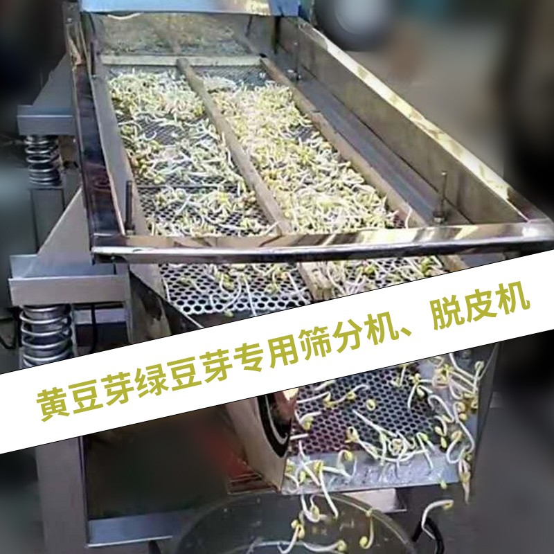 			 豆芽去皮筛、黄豆芽脱皮筛、不锈钢直线振动筛			 
