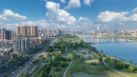 治理后的南充黄金江岸湿地公园。 受访者供图