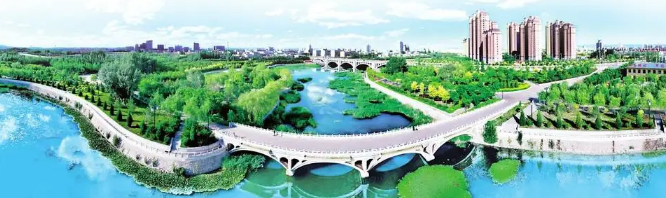 朔州市区七里河畔,风景如画,美不胜收。