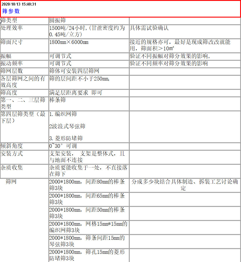 求购一台振动筛