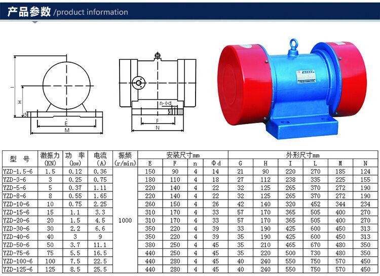 YZU直线筛振动电机/卧式系列振动电机