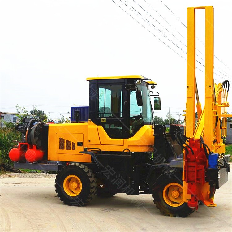 供应公路栏杆打桩机 高速公路护栏钻孔机 20装载机打桩机