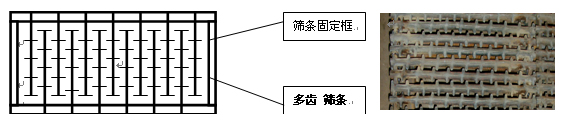 双向悬伸弹性齿棒筛面