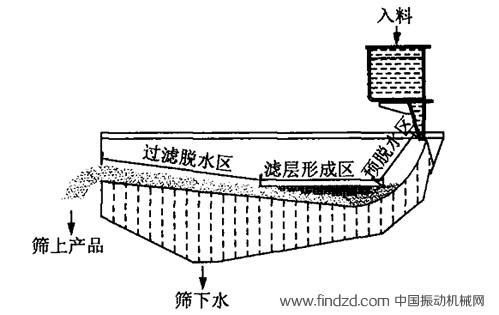 高频振动筛工作区域划分图