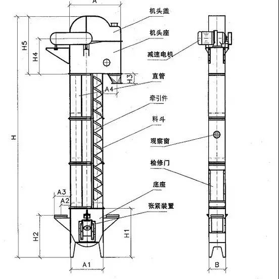 斗式提升机图纸