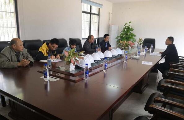 图为东罗镇岑凡村岜黑山东北段石灰岩矿绿色矿山建设座谈会