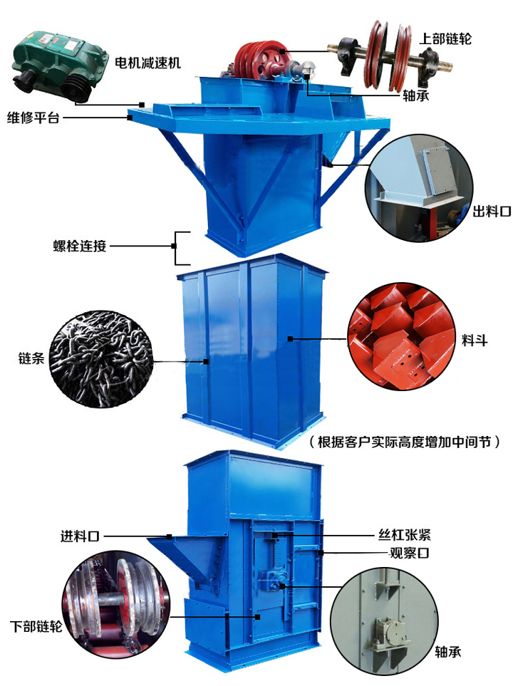 环链斗式提升机结构图