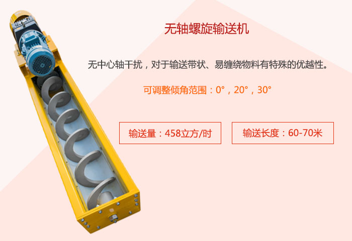 采用无轴设计,适合输送粘性强、易堵塞的物料